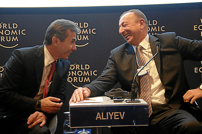 Бидзина Иванишвили и глава Республики Азербайджан Ильхам Алиев