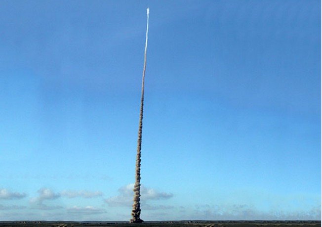 Запуск противоракеты ближнего перехвата 53Т6М.