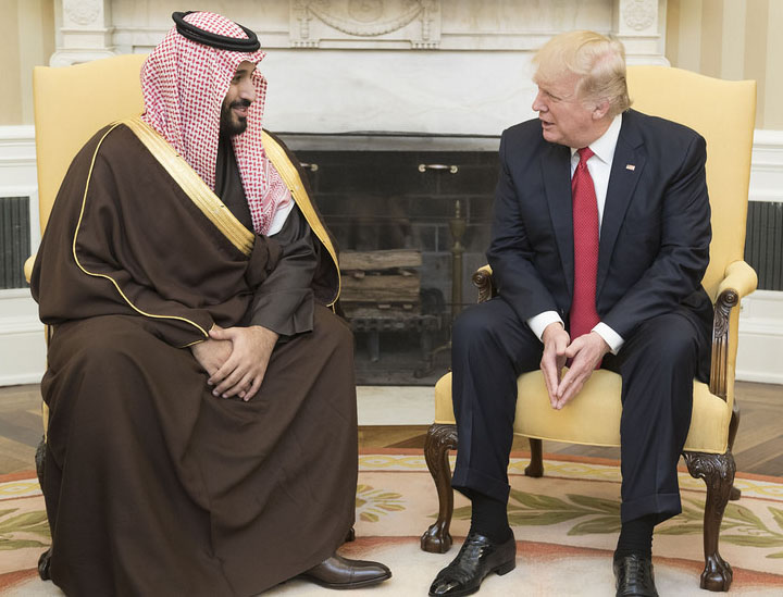Кронпринц Мухаммед с президентом США Дональдом Трампом.