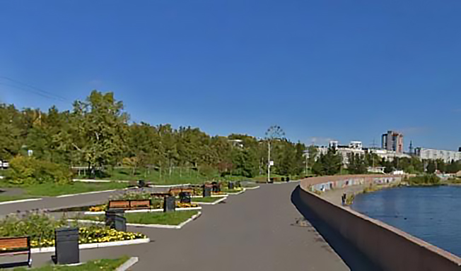 Набережная Енисея в городе Красноярск.