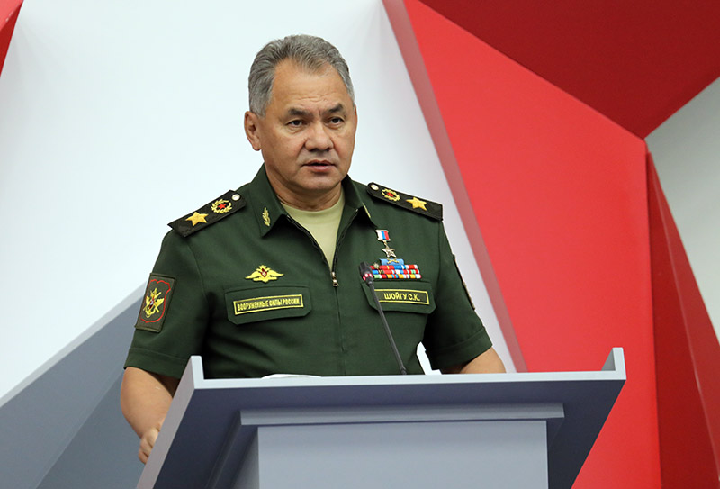 Министр обороны России генерал армии Сергей Шойгу открывает форум «Армия-2018».