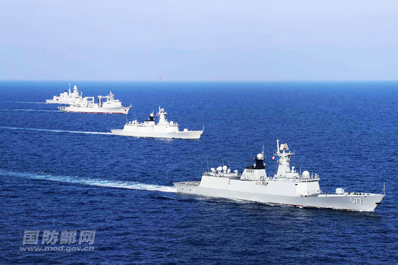 Китайские военные корабли в Средиземном море.
