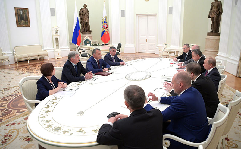 Переговоры с президентом России в августе 2018 года.