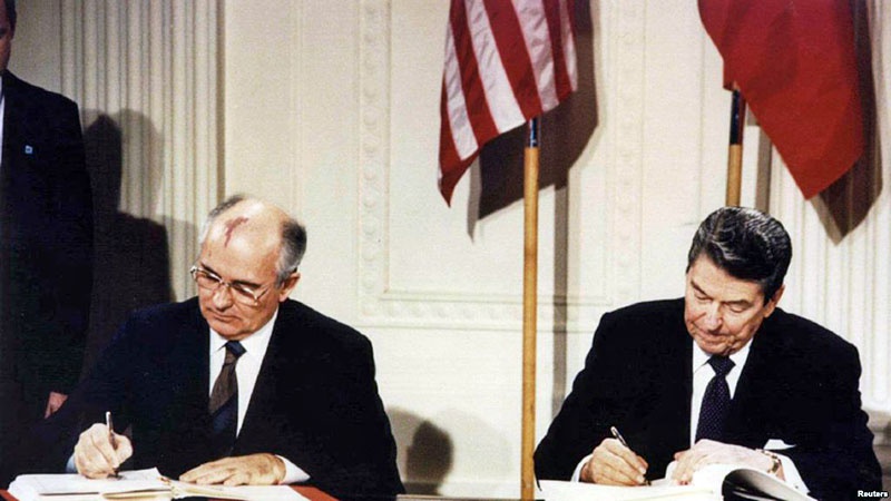 ДРСМД был заключен в 1987 году между США и СССР.