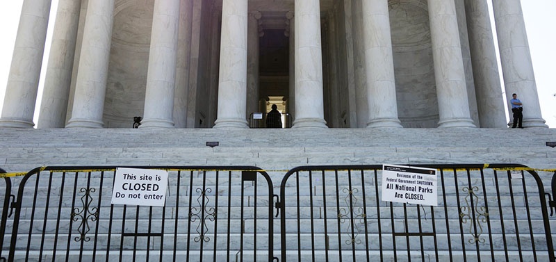 Мемориал Джеферсона закрыт из-за шатдауна работы правительства.