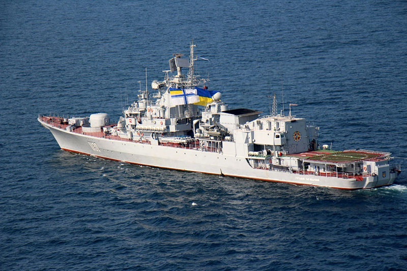 Единственный более-менее боеспособный корабль украинского флота - флагманский фрегат «Гетман Сагайдачный».