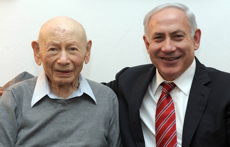 Биньямин Нетаньяху с отцом Бен-Цион Нетаньяху, прожившим долгую 102-летнюю жизнь.