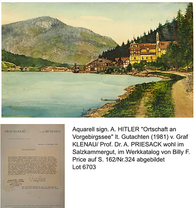 Одна из акварелей Гитлера так и не проданных на аукционе.