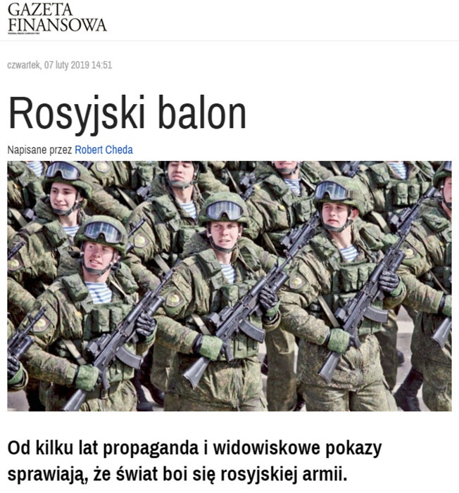 Статья Роберта Хеды в Gazeta Finansowa.