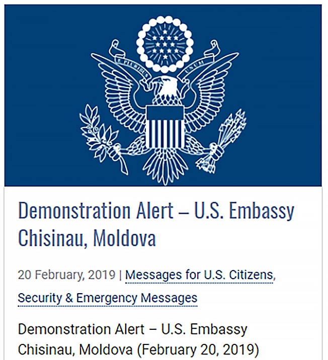 Посольство США в Молдавии накануне парламентских выборов предупредило американских граждан о возможных беспорядках.