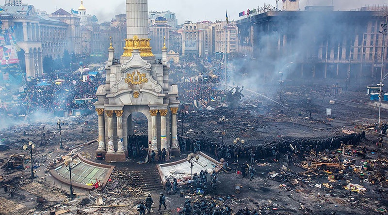 Киев пылает после майдана.