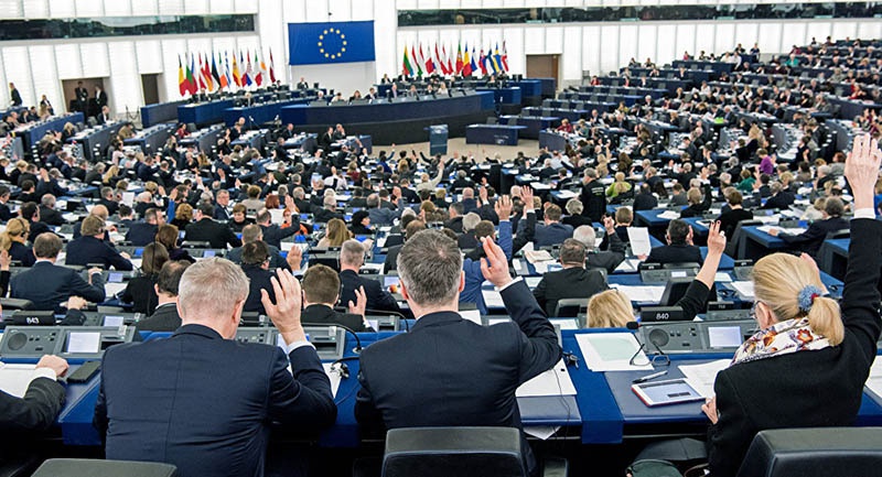 Голосование в Европейском парламенте.