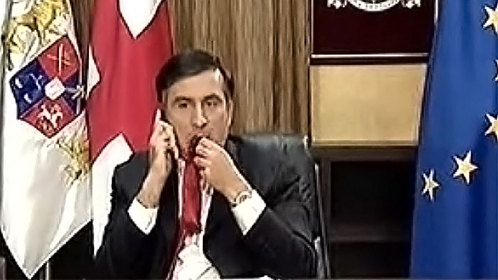 Экс- президент Грузии Михаил Саакашвили.  2008 год.
