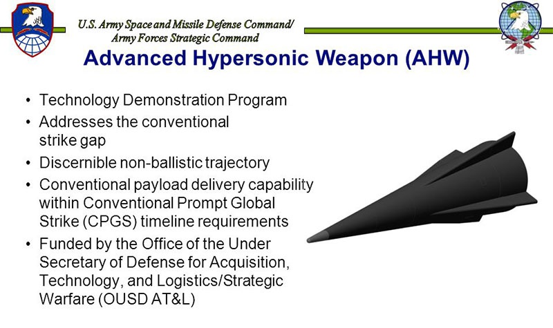 Advanced Hypersonic Weapon (AHW).