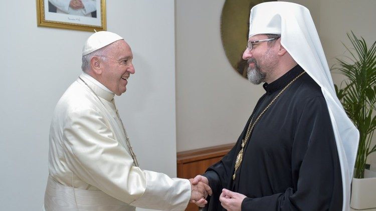 Униатский митрополит Святослав Шевчук со своим боссом.