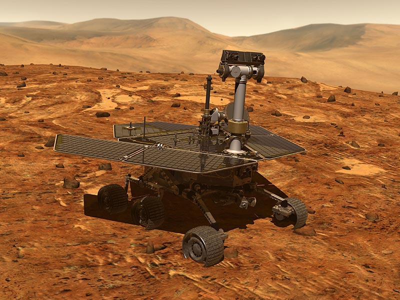 На Марсе успешно работают мобильные роботы.