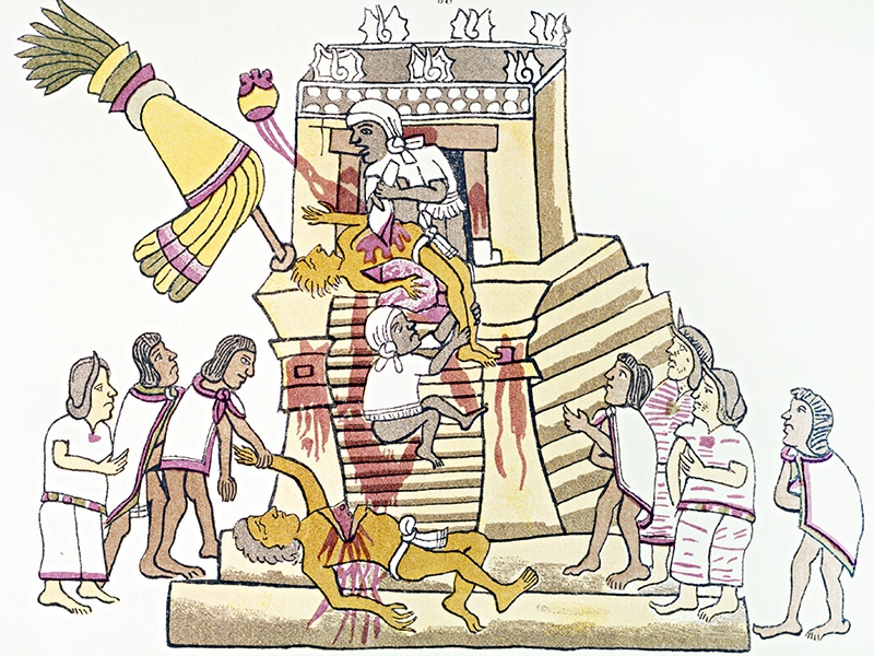 Страница из книги о жизни древних мексиканцев - Codex magliabecci.