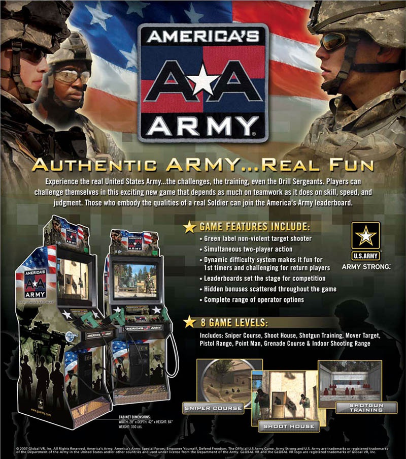 Видеоигра «Американская армия», в которой военнослужащие оказываются на чужой территории.