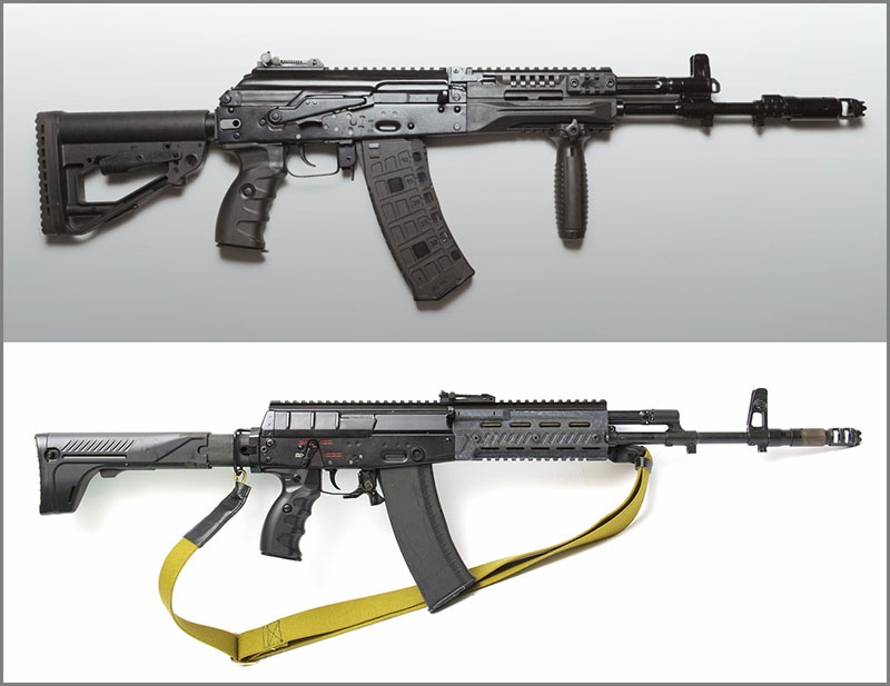 АК-12 2016 года (сверху) и АК-12 2012 года.