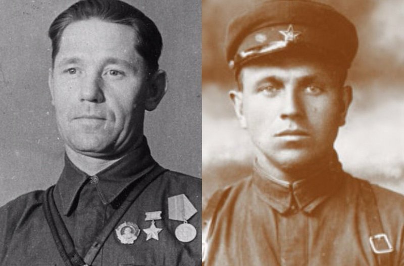 Командир и комиссар отряда «Красный Октябрь»  - Павловский и Бумажков (справа) - стали первыми Героями СССР среди партизан.