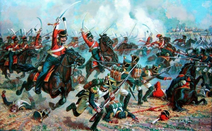 Атака казаков. Отечественная война 1812 года.