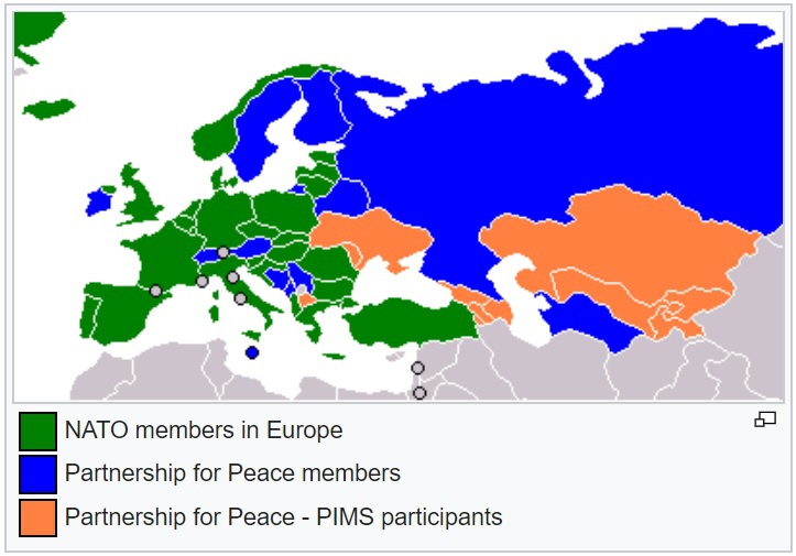Карта программы «Партнёрство ради мира».