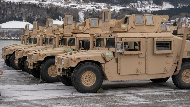 Военная техника США складируется в Норвегии.