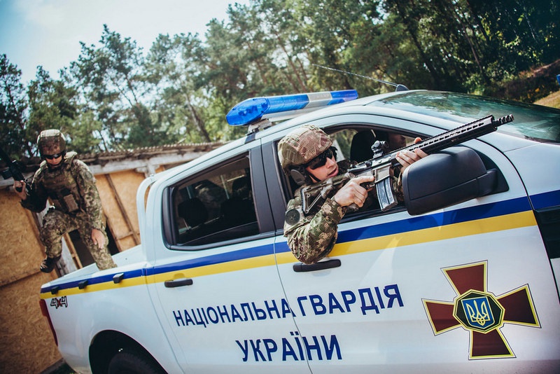 Подготовка подразделения Нацгвардии Украины в учебном центре.