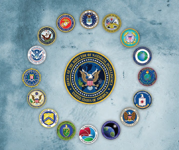 Национальный совет по разведке США включает в себя 17 влиятельных организаций.