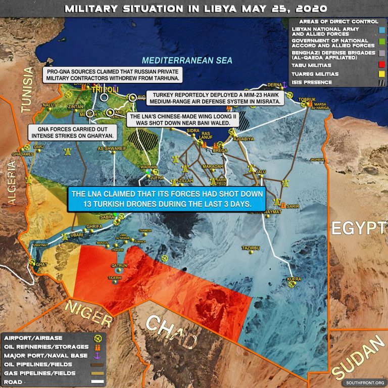 Военная ситуация в Ливии на 25 мая 2020 года.