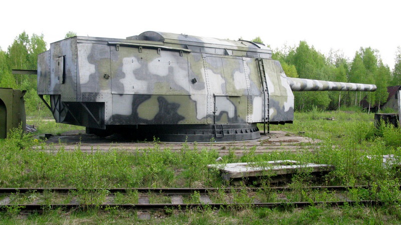 Пушка Б-37 калибра 406 мм на полигонной установке МП-10 на Ржевке. Май 2009 г.