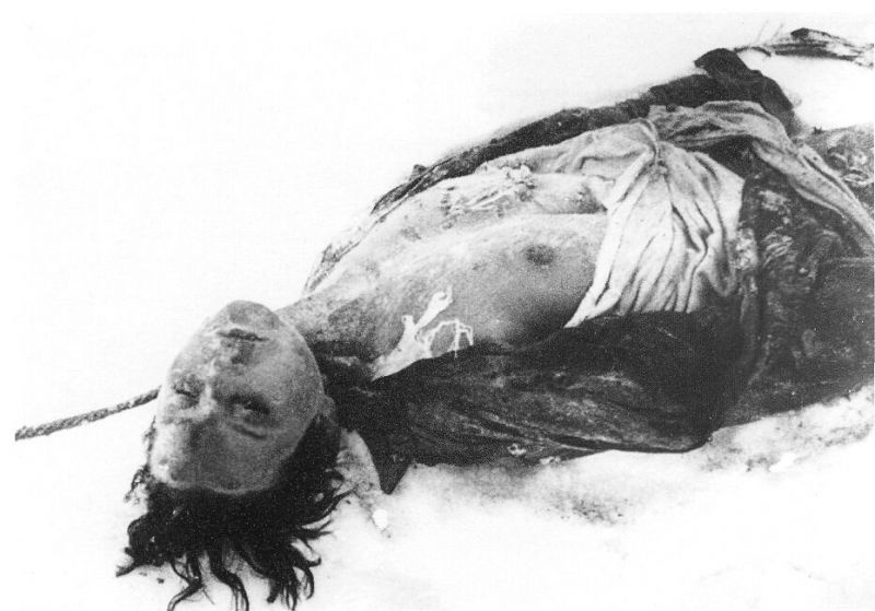 Посмертный снимок Зои Космодемьянской.