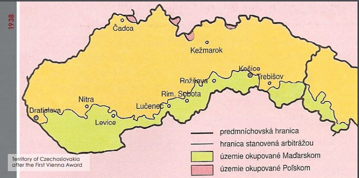 Территории присоединённые к Венгрии в период 1938-1941 годов.