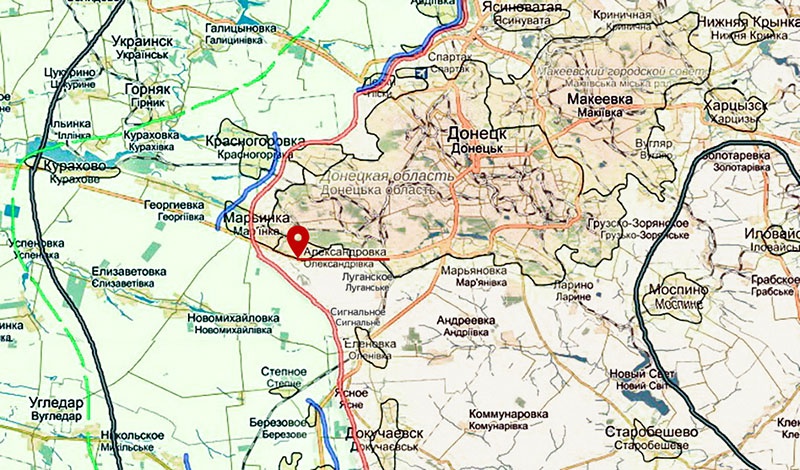 Александровка находится прямо на линии соприкосновения украинцев и частей ДНР.