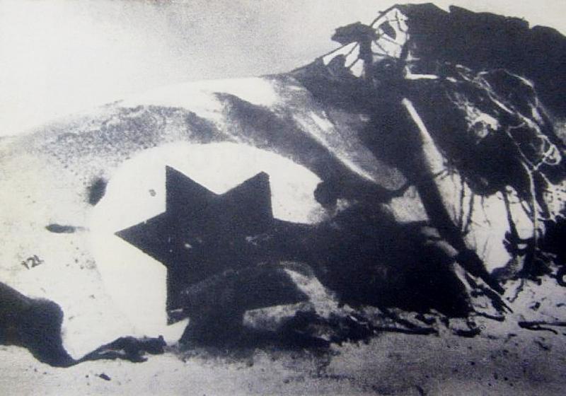 Обломки сбитого ракетой израильского F-4 Phantom.