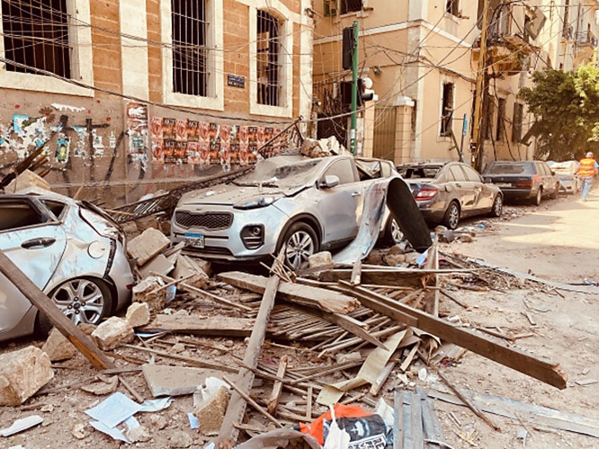 Последствия взрыва в Бейруте.