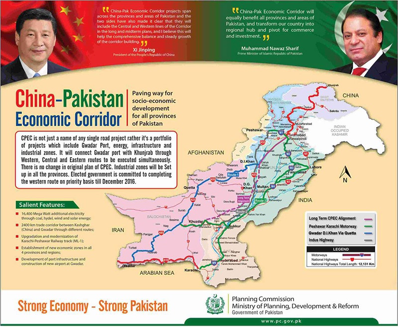 Пекин вложил в Исламабад $16 млрд и декларировал намерение инвестировать $60 млрд на создание Китайско-Пакистанского экономического коридора (CPEC).