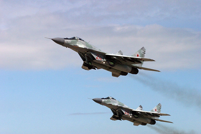 Фронтовые истребители МиГ-29 белорусских ПВО.