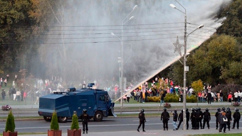 Протесты в центре Минска.