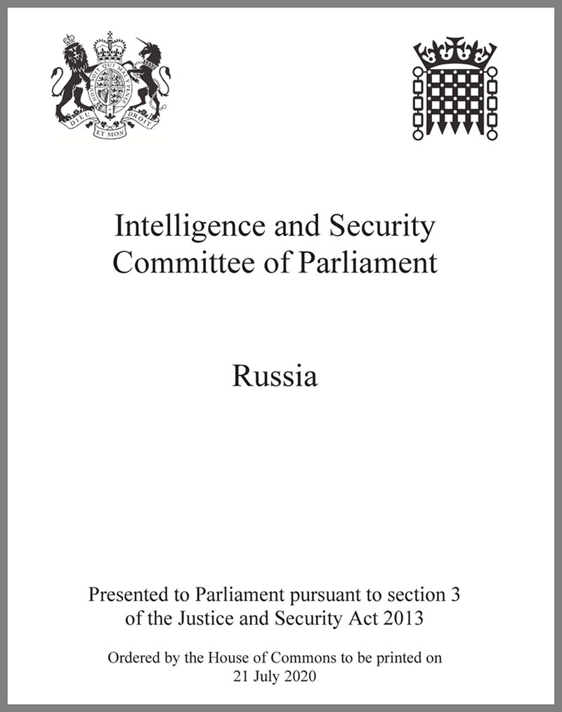 «Отчёт по России» Комитета по разведке и безопасности британского парламента.