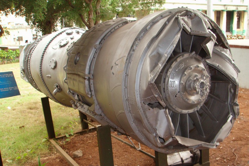 Двигатель самолёта U-2, сбитого в «чёрную субботу» на Кубе. Музей Революции в Гаване