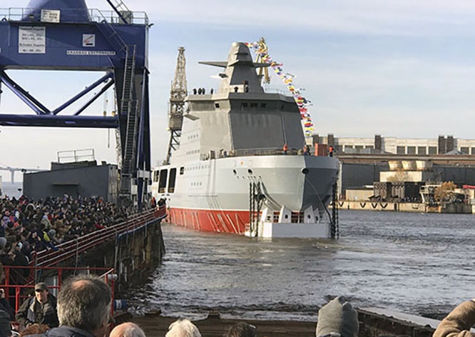 Патрульный ледокол «Иван Папанин» был спущен на воду 25 октября 2019 года.