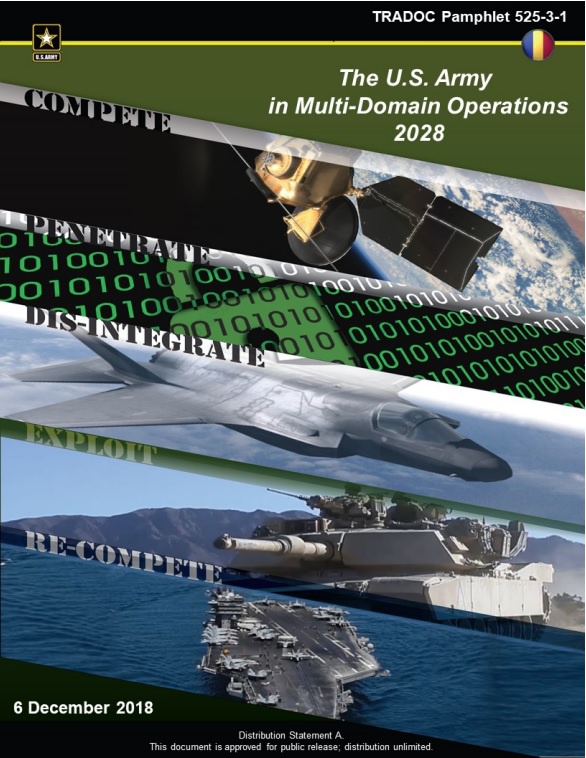 Специалисты из Сухопутных войск США в декабре 2018 года подготовили и опубликовали концепцию The U.S. Army in Multi-Domain Operations 2028 (MDO 2028).