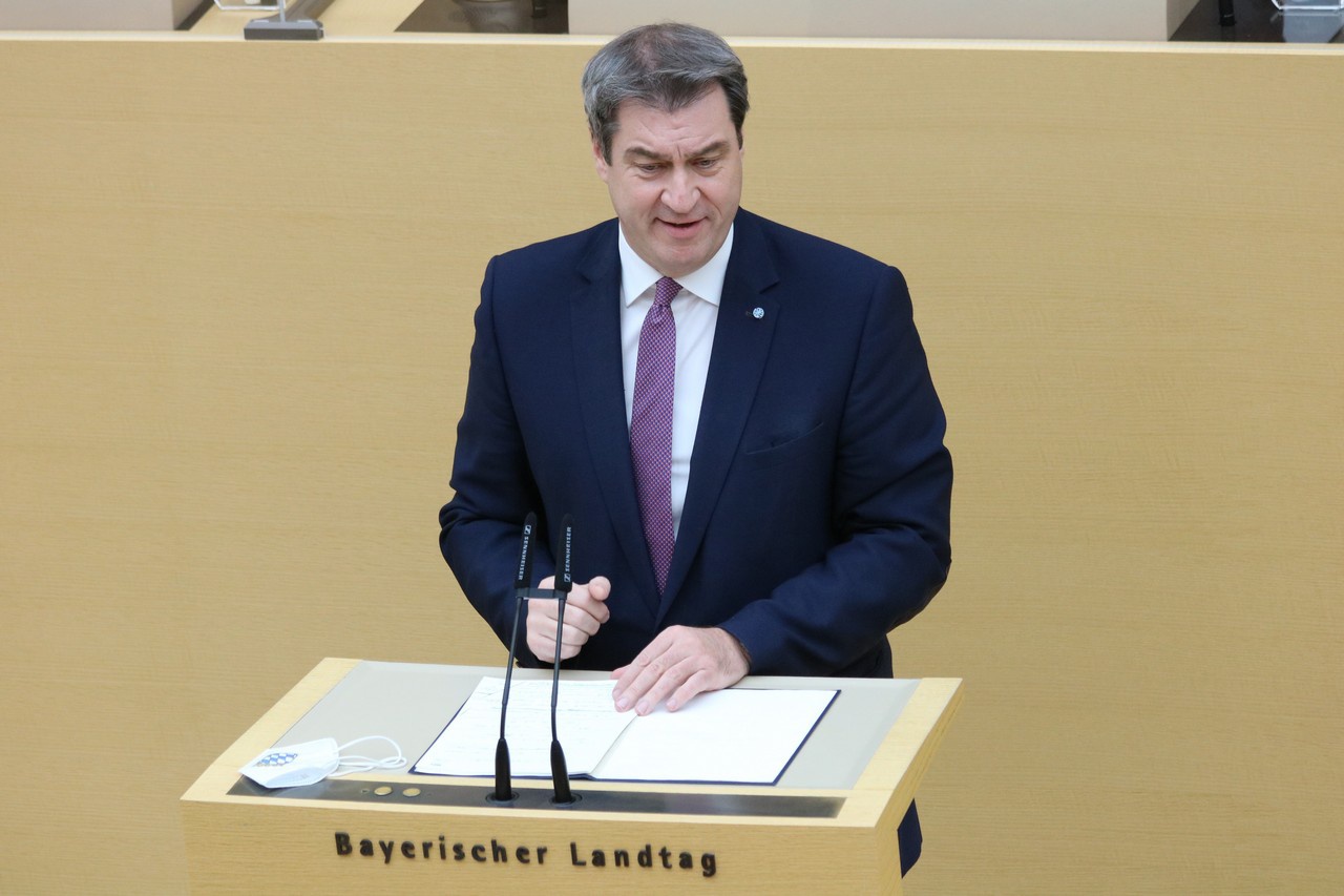 Премьер-министр Баварии, глава Христианско-социального союза (ХСС) Маркус Зёдер.
