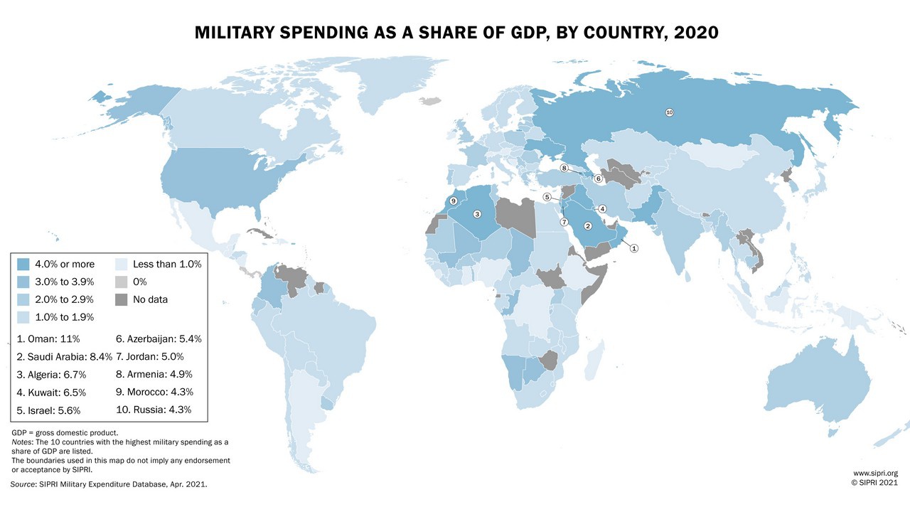 SIPRI: Военные расходы США составляют 39% от общемировых  