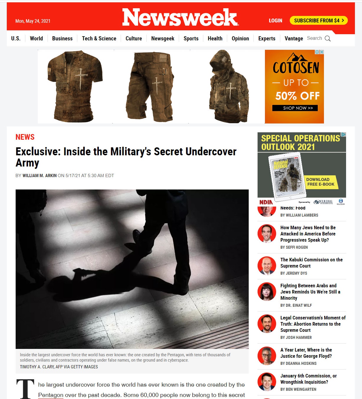 Статья в Newsweek о «тайной армии» Пентагона.
