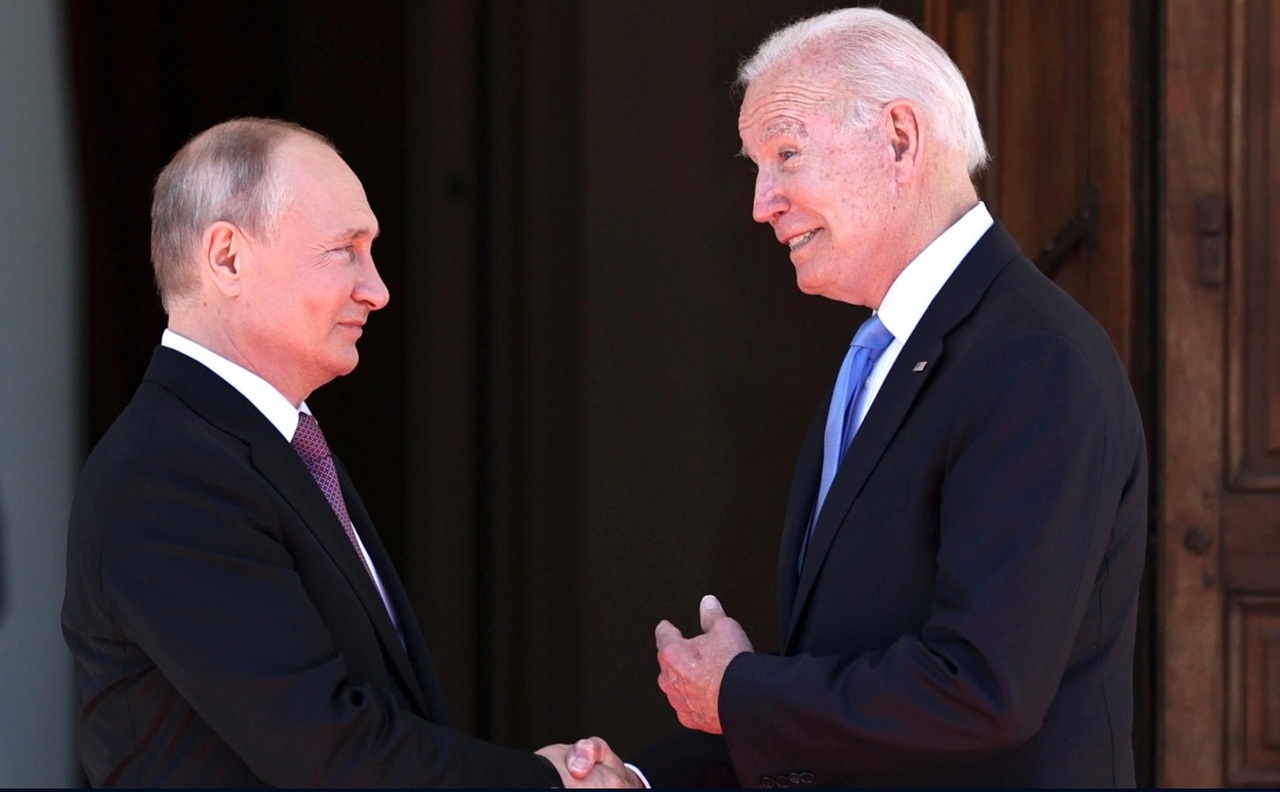 Российско-американские переговоры Владимира Путина с Джозефом Байденом в Женеве, 16 июня 2021 года.