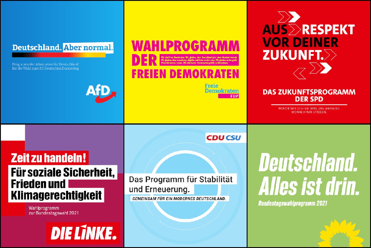 Программы партий на федеральных выборах в бундестаг 2021 года.