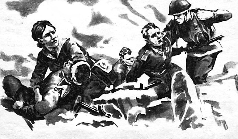 В бою санинструктор Цуканова стала оказывать пострадавшим первую помощь, перемещая раненых бойцов в укрытие.