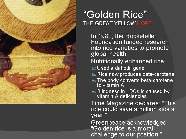 «Золотой рис» - ГМО-продукт, созданный при поддержке Фонда Рокфеллера якобы для благих целей.